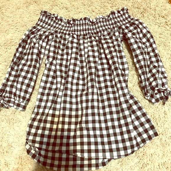 kate spade Tops - Kate spade gingham blouse